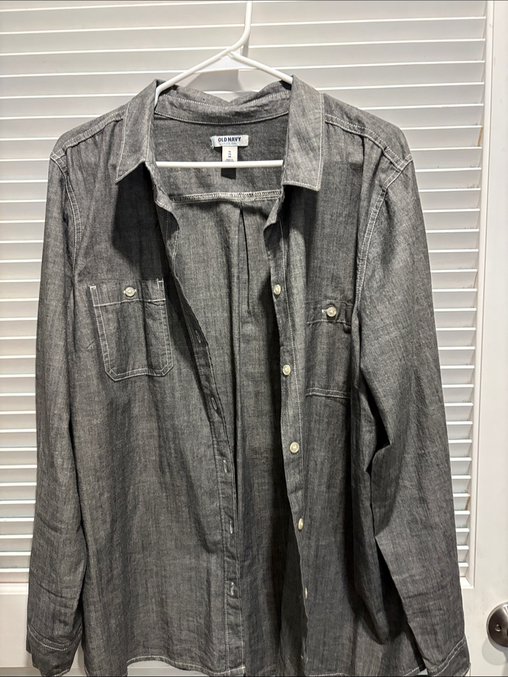 Old Navy Men's Charcoal Button-Front Shirt Jacket